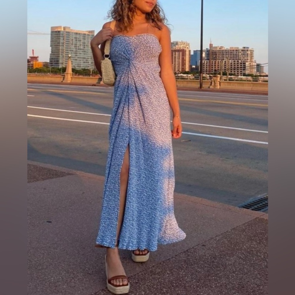 Mango blue maxi dress